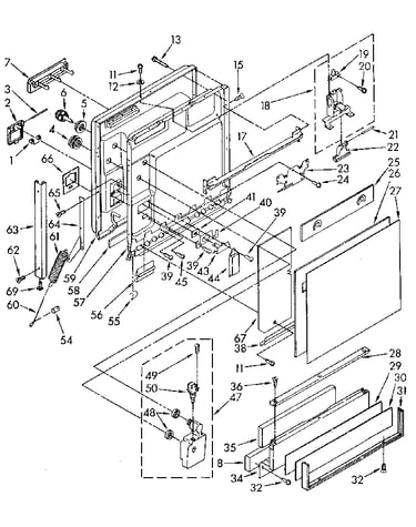 Door and toe panel