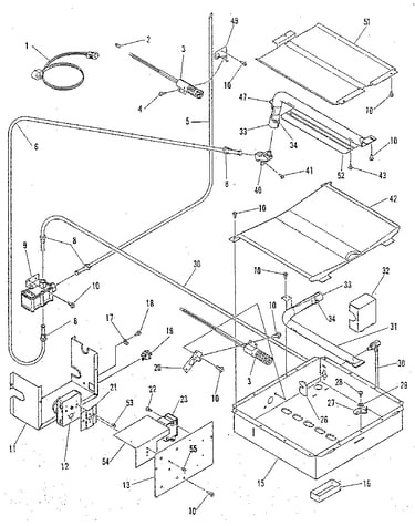 Broiler and oven burner section