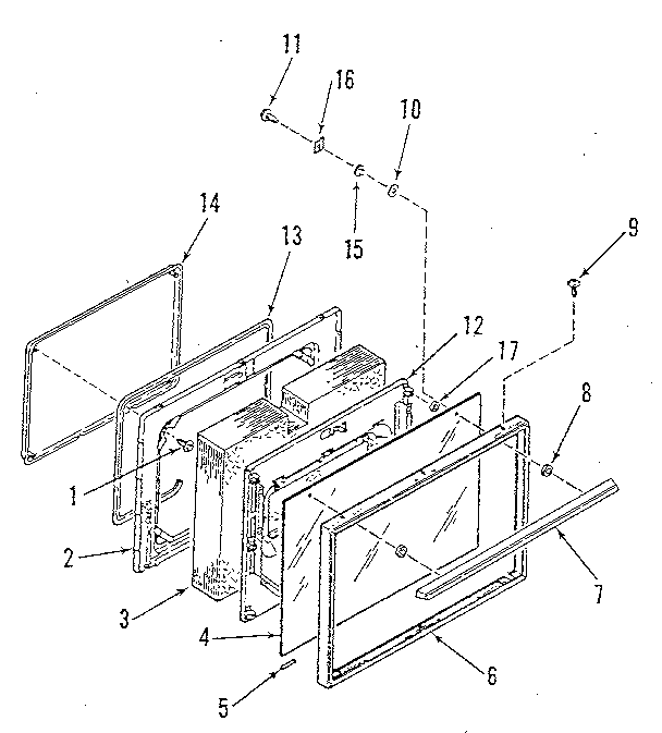 Oven door section
