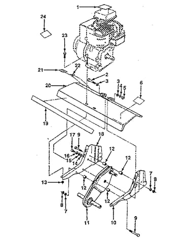 Transmission and tine shield assembly