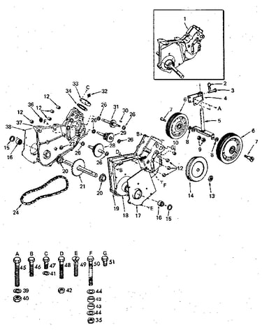 Transmission and guage wheels