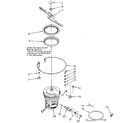 Kenmore 6651670590 heater, pump and lower sprayarm diagram