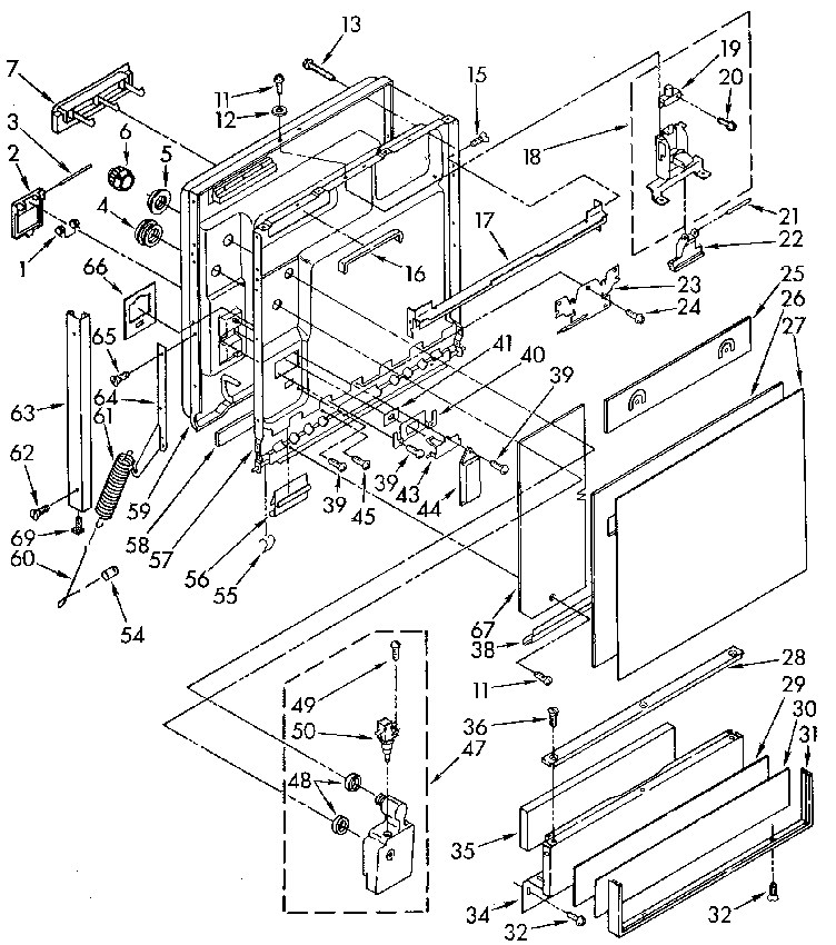 Door and toe panel