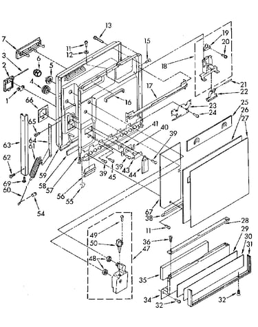 Door and toe panel