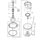Kenmore 11082983120 agitator, basket and tub diagram