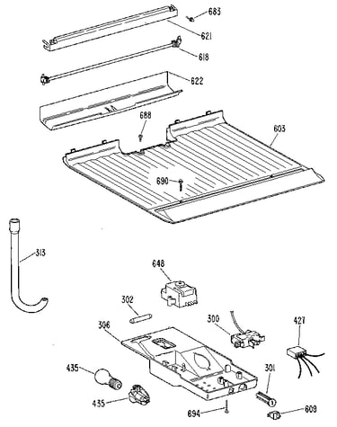 Freezer floor & control parts