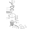 Kenmore 6651570990 heater, pump and lower sprayarm diagram