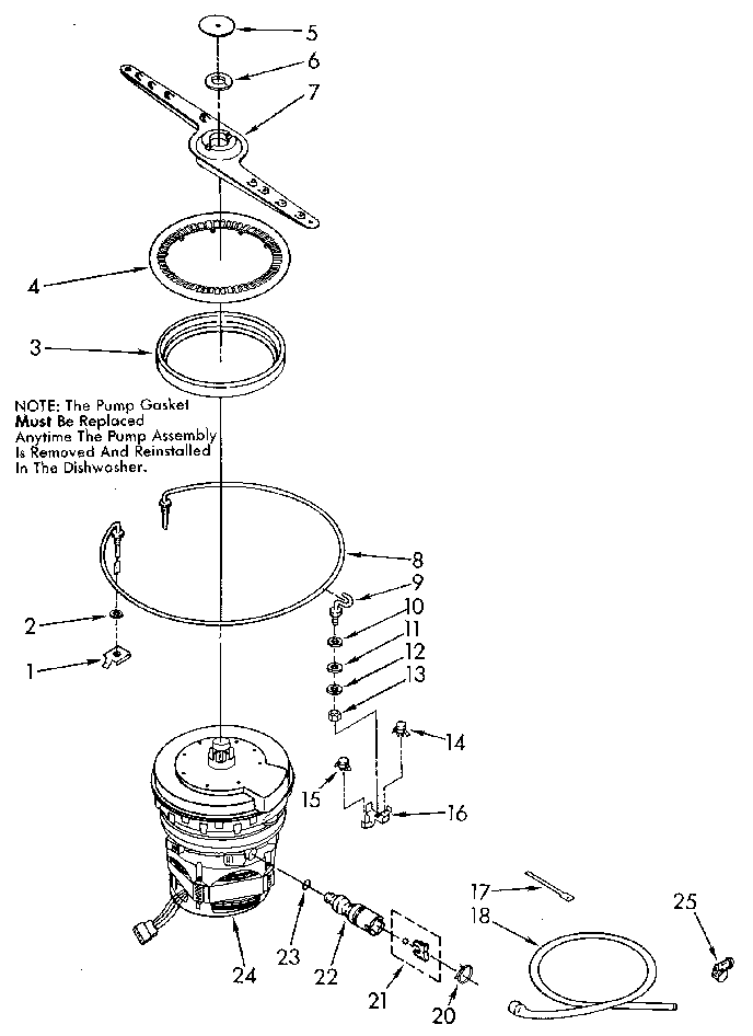 Heater, pump and lower sprayarm