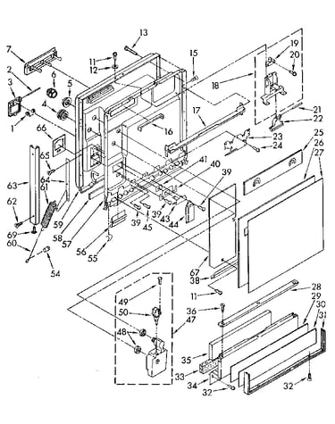 Door and toe panel