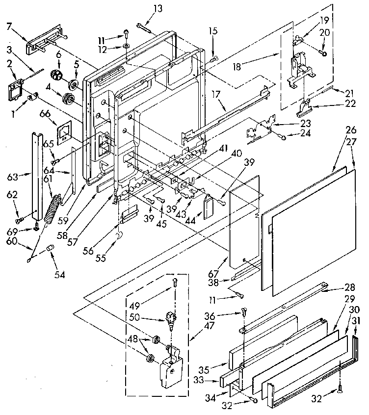Door and toe panel