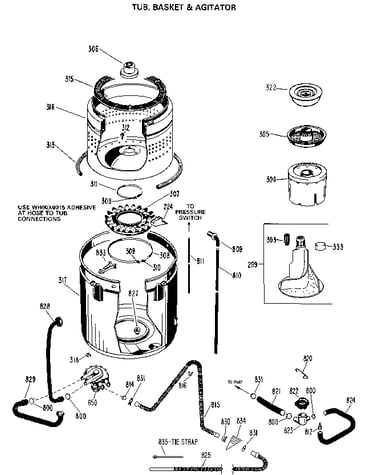 Tub/basket and agitator
