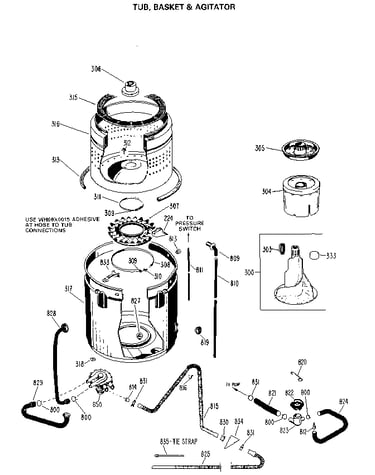 Tub/basket and agitator