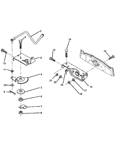 Sector gear/axle support