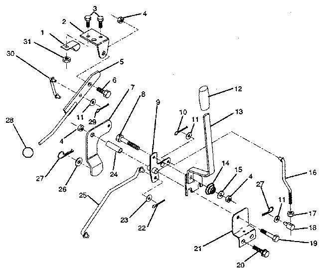 Mower lift lever