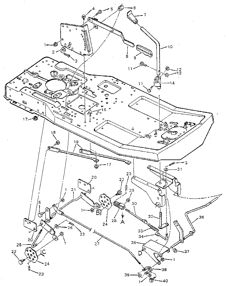 MOWER HOUSING SUSPENSION