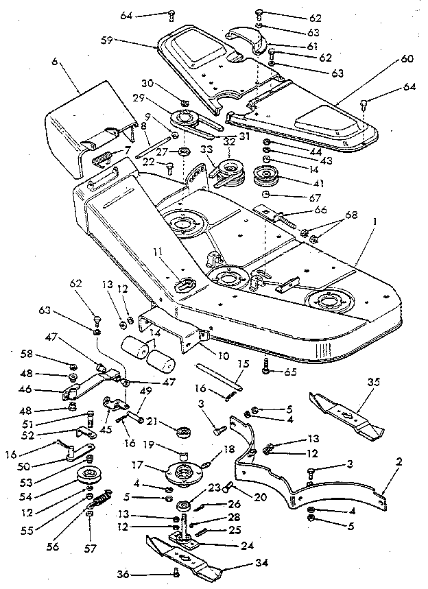 Fig. 44-frame, drive & cutting-components 9607441 & 9607442