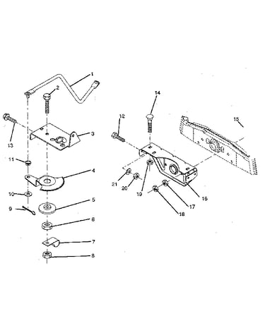 Sector gear/axle support