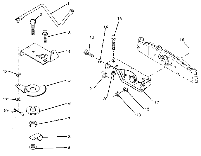 SECTOR GEAR/AXLE SUPPORT