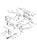 Parking brake/rear mower lift assembly