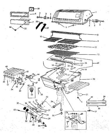 Grill and burner assembly