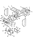 Dryer-cabinet, drum, heater