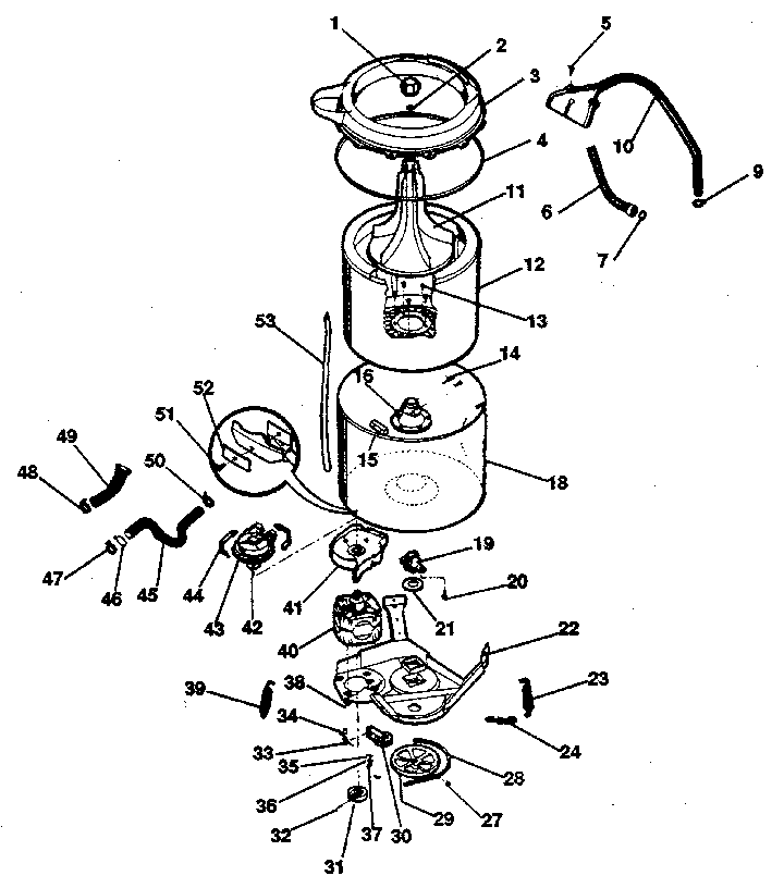 WASHER-TUBS, HOSES, MOTOR