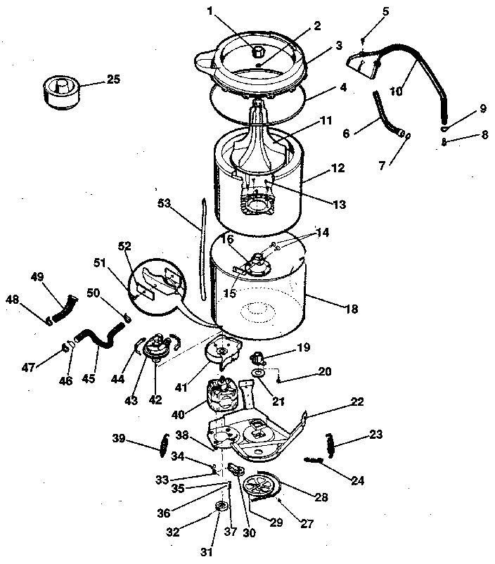 WASHER-TUBS, HOSES, MOTOR