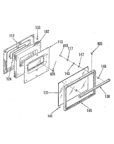 Oven door section