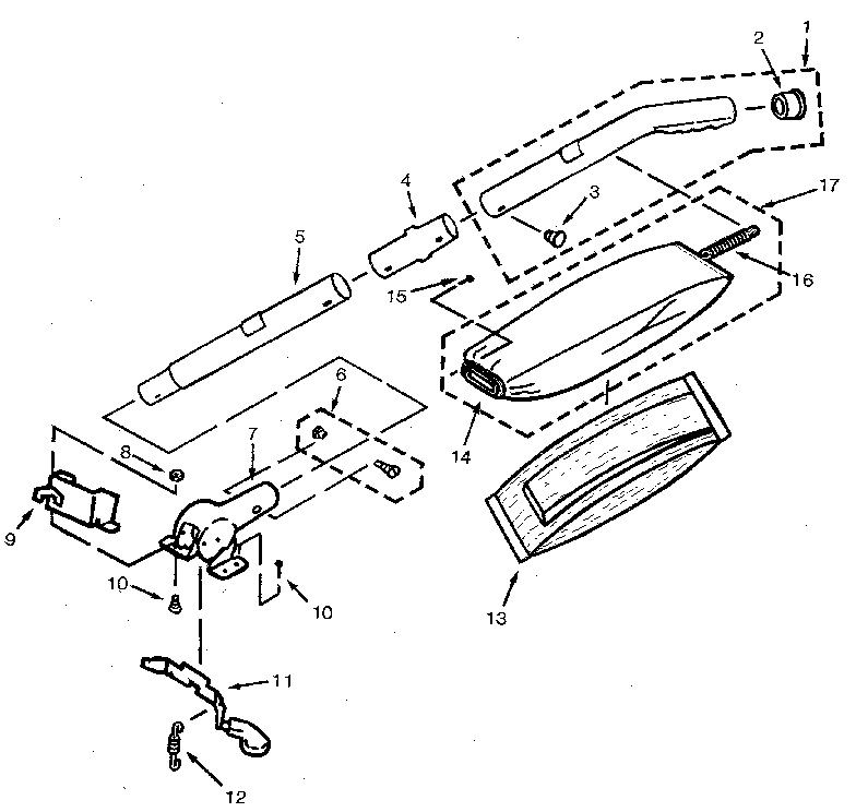 HANDLE AND BAG HOUSING