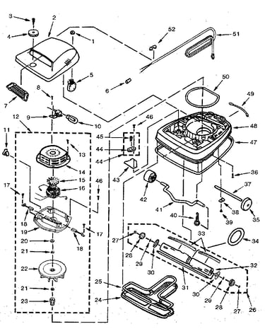 Nozzle and motor assembly