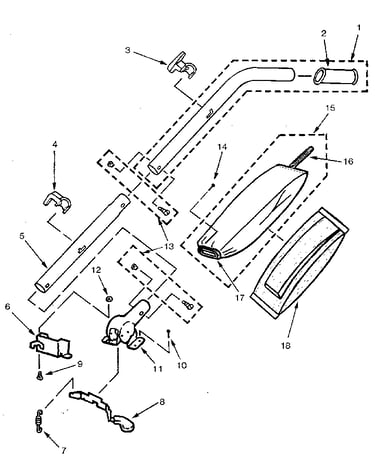 Handle and bag housing