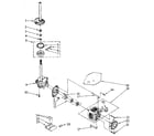 Whirlpool LA7800XSM2 brake, clutch, gearcase, motor and pump diagram