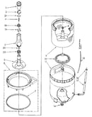 Agitator, basket and tub