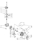 Brake, clutch, gearcase, motor and pump