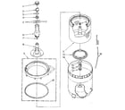 Whirlpool LA5580XSN1 agitator, basket and tub diagram