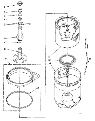 Agitator, basket and tub