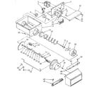 Whirlpool ED25DQXVF04 motor and ice container diagram