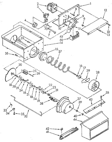 Motor and ice container