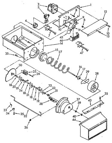 Motor and ice container