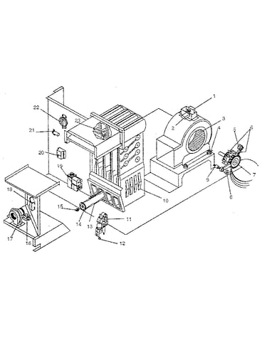 Heating section and blower