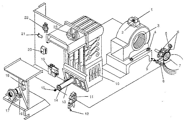 Heating section and blower