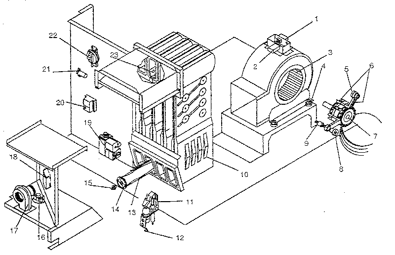 Heating section and blower