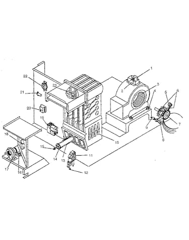 Heating section and blower