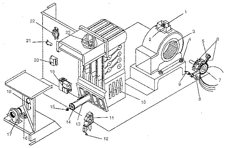 Heating section and blower