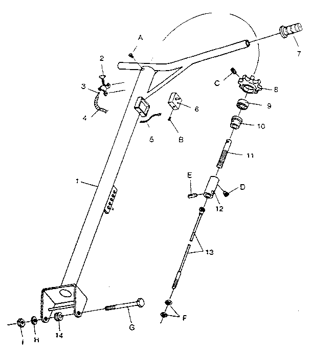 Handle and controls assembly