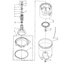 Kenmore 11092093800 agitator, basket and tub diagram