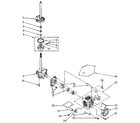Kenmore 11092093800 brake, clutch, gearcase, motor and pump diagram