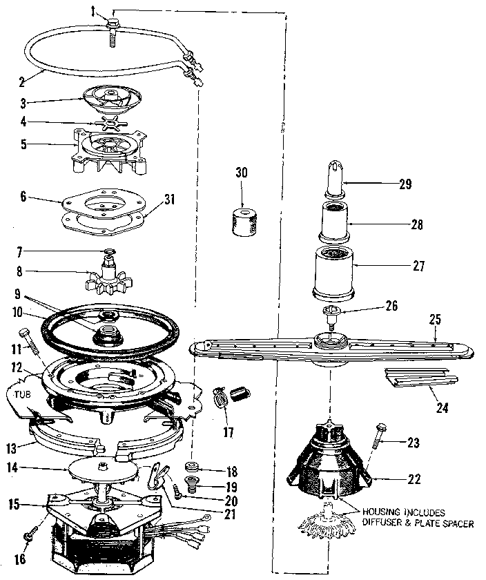 Motor, heater, & spray arm details