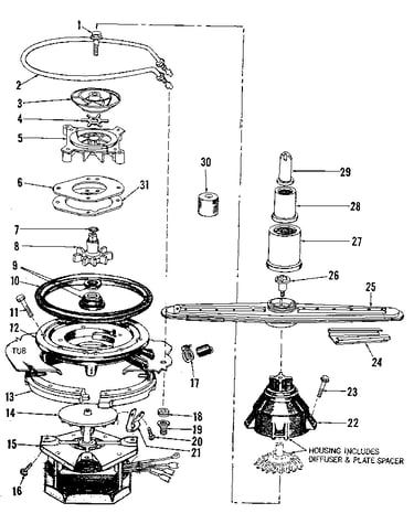 Motor, heater, & spray arm details