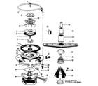 Kenmore 5871430590 motor, heater & spray arm details diagram